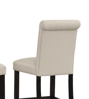 English Elm Leviton Button Tufted Upholstered Barstool Set Rubberwood Legs Kitchen Island Seating T2574P165119