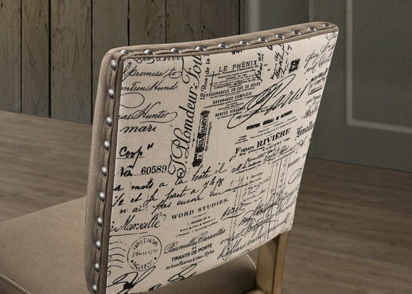 English Elm Birmingham Script Back Counter Stools Rustic Rubberwood Frame Nailhead Trim Set of 2 T2574P165120