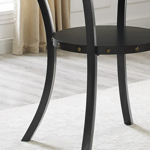English Elm Biony Espresso Round Counter Height Table with Brass Nailhead Trim and Open Storage Shelf T2574P165130