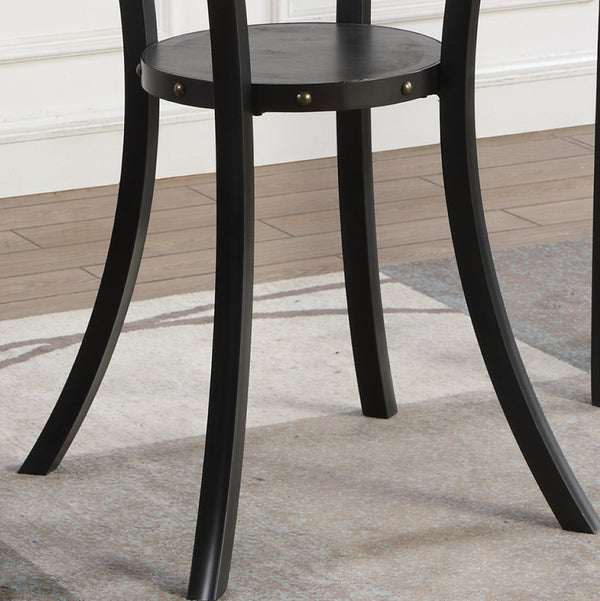 English Elm Biony Round Bar Table Espresso Finish Brass Nail Head Trim Club Style Bistro Pub T2574P165131