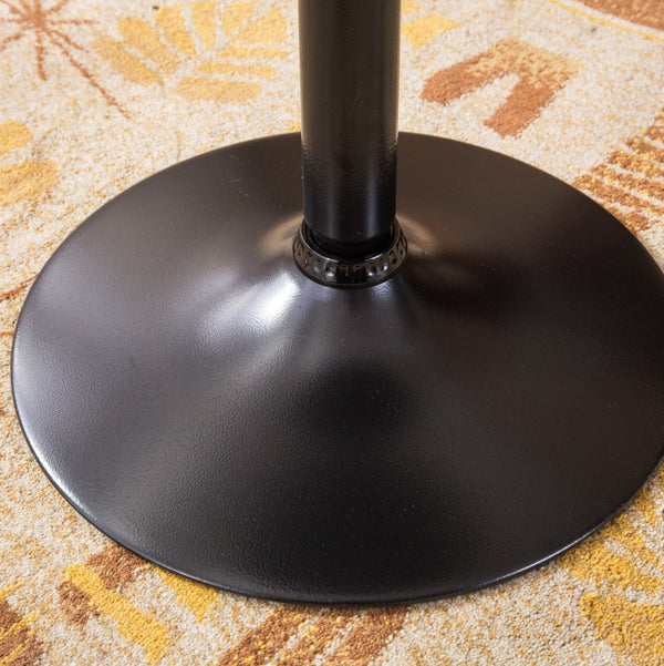 English Elm Belham Round Matte Black Metal Pedestal Bar Table for Industrial Modern Dining T2574P165136