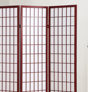 English Elm 4 Panel Japanese Shoji Folding Screen Lattice Frame Translucent Rice Paper Room Divider Cherry T2574P165139