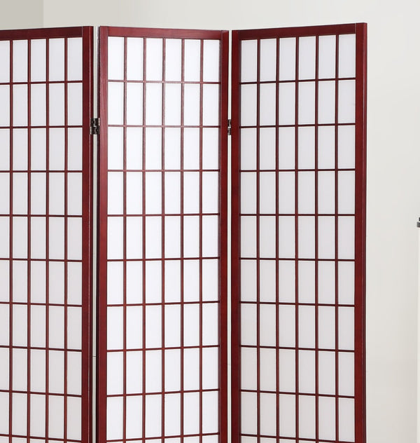 English Elm 4 Panel Japanese Shoji Folding Screen Lattice Frame Translucent Rice Paper Room Divider Cherry T2574P165139