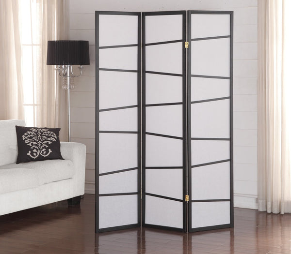 English Elm 3-panel Pine Frame Rice Paper Folding Screen for Minimalist Bedroom or Studio Space T2574P165143