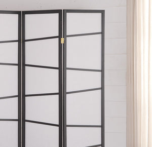 English Elm 3-panel Pine Frame Rice Paper Folding Screen for Minimalist Bedroom or Studio Space T2574P165143