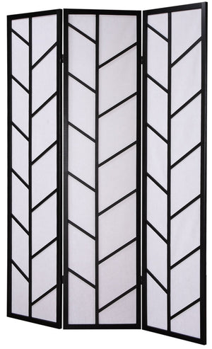English Elm 3-panel Geometric Climbing Motif Pine Frame Rice Paper Folding Screen Room Divider T2574P165144