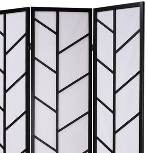 English Elm 3-panel Geometric Climbing Motif Pine Frame Rice Paper Folding Screen Room Divider T2574P165144