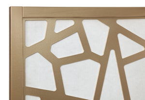 English Elm Giyano Four Panel Geometric Mosaic Mdf Privacy Screen Folding Room Divider Gold T2574P165148