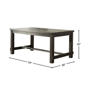 English Elm Lotusville Weathered Hardwood Rectangular Dining Table Seats Six with Integrated Footrest T2574P165162