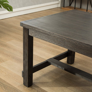 English Elm Lotusville Weathered Hardwood Rectangular Dining Table Seats Six with Integrated Footrest T2574P165162
