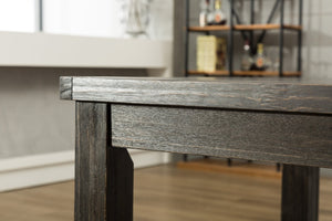 English Elm Lotusville Weathered Hardwood Rectangular Dining Table Seats Six with Integrated Footrest T2574P165162