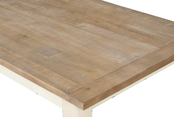 English Elm Prato Farmhouse Rectangular Wood Dining Table with Carved Legs and Two-Tone Finish T2574P165163