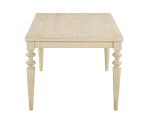 English Elm Amonia Rectangular Dining Table Wired White Wood Grain Veneer with Turned Rubberwood Legs T2574P165165