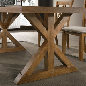 English Elm Enna Rectangular Solid Rubberwood X-trestle Dining Table Seats Six Modern Farmhouse T2574P165168