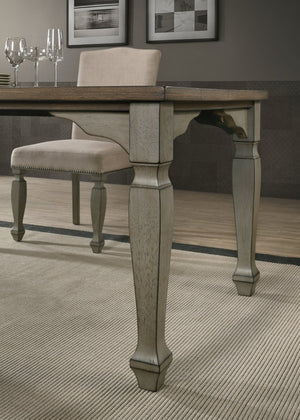 English Elm Breda Rustic Planked Oak Veneer Rectangular Dining Table Seats Six with Carved Legs T2574P165169