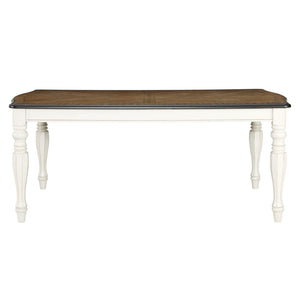 English Elm Belleza French Provincial Dining Table Seats Six with Distressed Two-tone Wood Finish T2574P165171