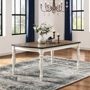 English Elm Belleza French Provincial Dining Table Seats Six with Distressed Two-tone Wood Finish T2574P165171