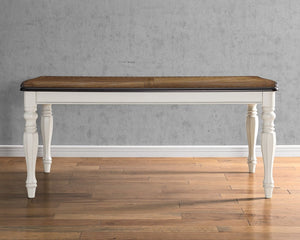 English Elm Belleza French Provincial Dining Table Seats Six with Distressed Two-tone Wood Finish T2574P165171