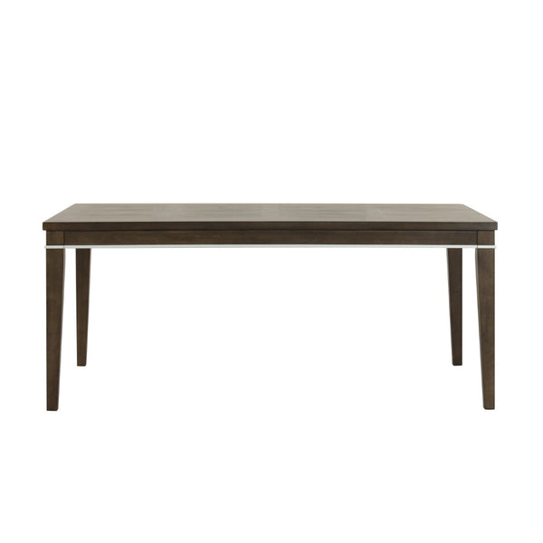 English Elm Aberll Rectangular Dining Table Seats Six Rubberwood Legs Birch Veneer Modern Gray T2574P165174