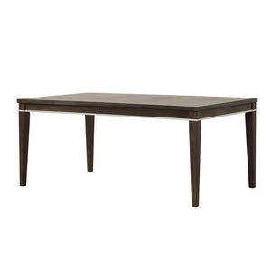 English Elm Aberll Rectangular Dining Table Seats Six Rubberwood Legs Birch Veneer Modern Gray T2574P165174