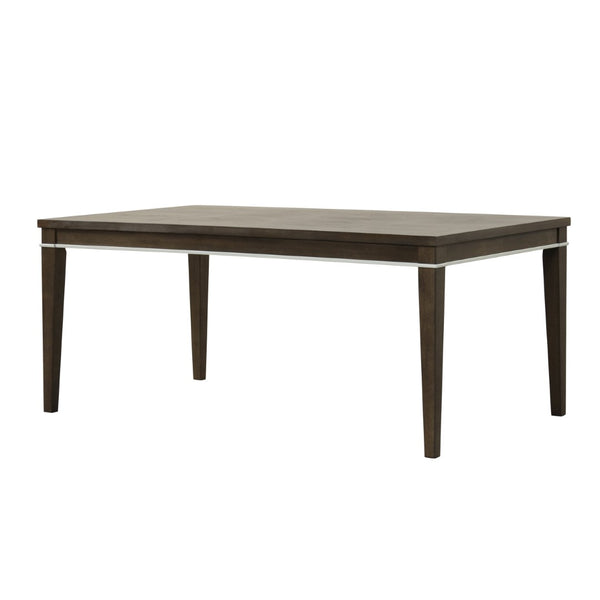 English Elm Aberll Rectangular Dining Table Seats Six Rubberwood Legs Birch Veneer Modern Gray T2574P165174