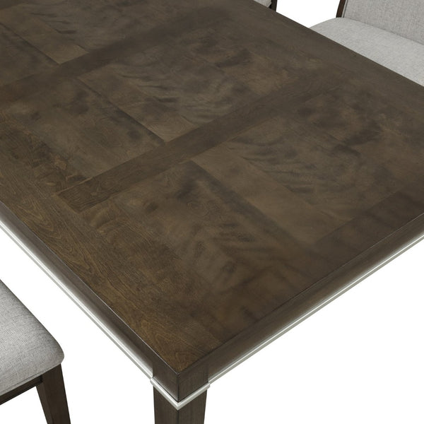 English Elm Aberll Rectangular Dining Table Seats Six Rubberwood Legs Birch Veneer Modern Gray T2574P165174