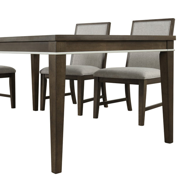English Elm Aberll Rectangular Dining Table Seats Six Rubberwood Legs Birch Veneer Modern Gray T2574P165174