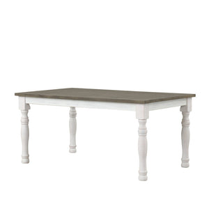 English Elm Ebret Farmhouse Rectangular Pine Veneer Dining Table with Turned Legs and White Base T2574P165176