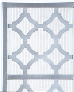 English Elm Quarterfoil Embossed Rice Paper Four Panel Folding Screen with Pine Wood Frame Silver T2574P165178