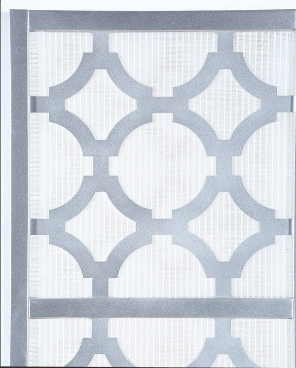English Elm Quarterfoil Embossed Rice Paper Four Panel Folding Screen with Pine Wood Frame Silver T2574P165178