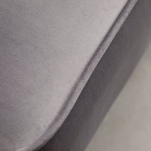 English Elm Elon Velvet Accent Chair with Channel Stitching and Rubberwood Legs for Reading Nooks Gray T2574P172742