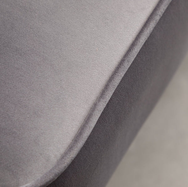 English Elm Elon Velvet Accent Chair with Channel Stitching and Rubberwood Legs for Reading Nooks Gray T2574P172742