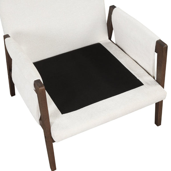 English Elm Kelly Channel Tufted Velvet Accent Chair with Rubberwood Legs for Living Room White T2574P180239