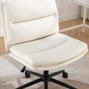 English Elm Bizerte Wide Seat Pu Leather Swivel Chair Adjustable Height for Vanity or Home Office White T2574P181615