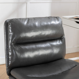 English Elm Bizerte Wide Seat Pu Leather Swivel Chair Adjustable Height for Vanity or Home Office Gray T2574P181618