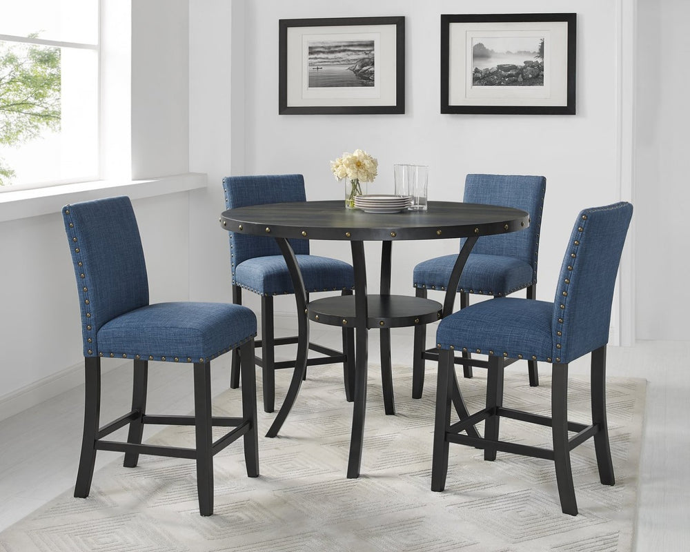 English Elm Biony Linen Cotton Counterstools with Brass Nailhead Trim Set of 2 for Kitchen Islands T2574P181627