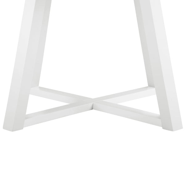 English Elm Edo Round Rubberwood Dining Table Sculptural Trestle Base for Minimalist Interiors White T2574P182644