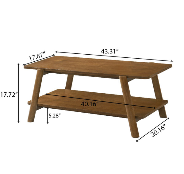 English Elm Metz Mid-century Coffee Table with Walnut Veneer Top and Sculptural Rubberwood Legs T2574P184956