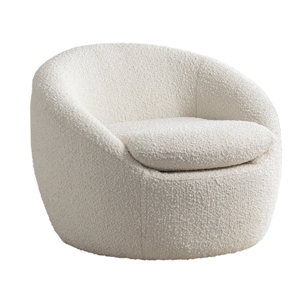 English Elm Winnie Boucle Barrel Swivel Chair Enveloping Rounded Design for Living Room Accent T2574P184972