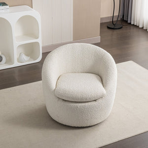 English Elm Winnie Boucle Barrel Swivel Chair Enveloping Rounded Design for Living Room Accent T2574P184972