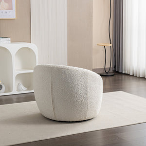 English Elm Winnie Boucle Barrel Swivel Chair Enveloping Rounded Design for Living Room Accent T2574P184972