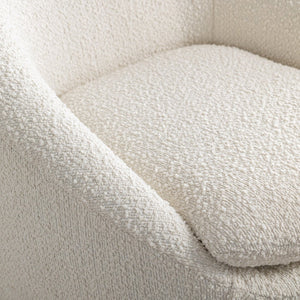English Elm Winnie Boucle Barrel Swivel Chair Enveloping Rounded Design for Living Room Accent T2574P184972
