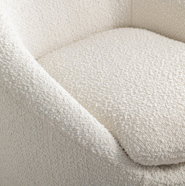 English Elm Winnie Boucle Barrel Swivel Chair Enveloping Rounded Design for Living Room Accent T2574P184972