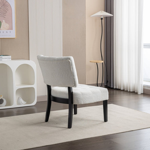English Elm Movile Boucle Button Tufted Oversized Accent Chair Hardwood Frame Lounge Seating T2574P185198