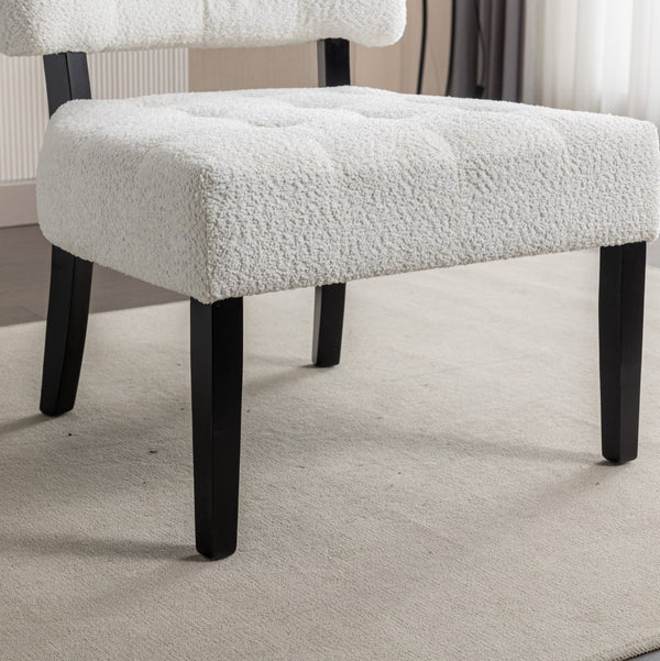English Elm Movile Boucle Button Tufted Oversized Accent Chair Hardwood Frame Lounge Seating T2574P185198