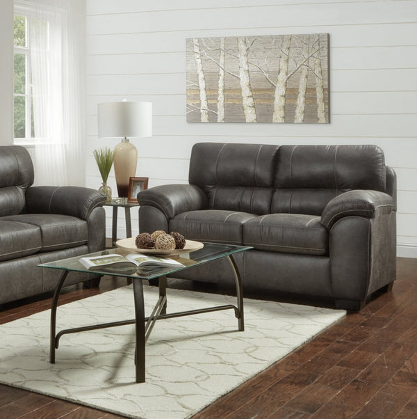 English Elm Tirana Pillow Top Tufted Loveseat with Faux Leather Upholstery for Modern Living T2574P195190