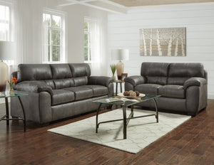 English Elm Tirana Pillow Top Tufted Loveseat with Faux Leather Upholstery for Modern Living T2574P195190