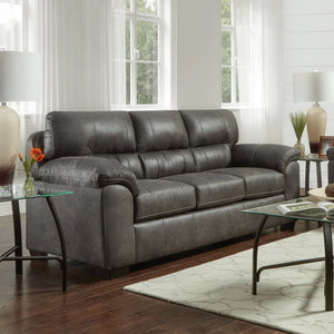 English Elm Tirana Pillow Top Arm Sofa Faux Leather Look Polyester Living Room Seating T2574P195192