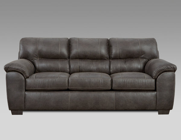 English Elm Tirana Pillow Top Arm Sofa Faux Leather Look Polyester Living Room Seating T2574P195192