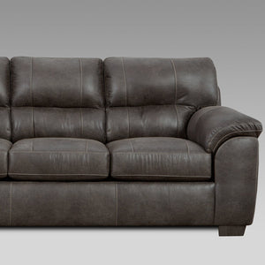 English Elm Titirana Tufted Sectional Sofa Set with Ottoman Faux Leather Living Room Seating T2574P195194